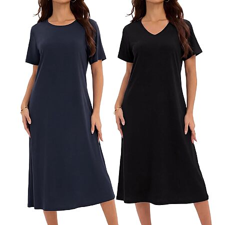2-Pack JOYLADY Short Sleeve Women's Nightgown $11.49 + Free Shipping w/ Prime or on $35+
