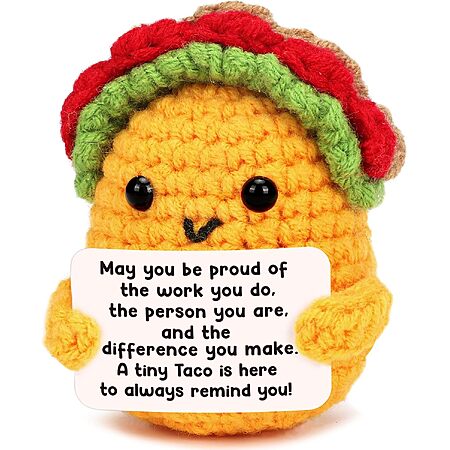 Handmade Crochet Tiny Taco Stress Relief Desk Toy
