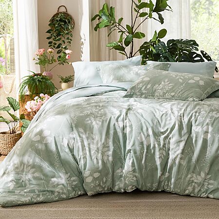 Bedsure 7-Piece Floral Comforter Set (Sage Green) King $35.40 or Queen $29.99 + Free Shipping w/ Prime or on $35+