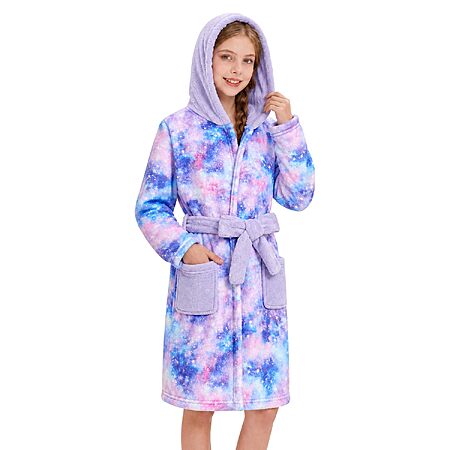 JiAmy Girls Hooded Fleece Robe (Various) $12.99 + Free Shipping w/ Prime or on $35+