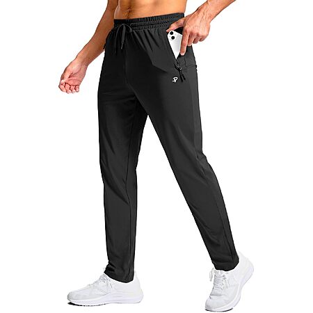 Pudolla Men's Tall Lightweight Jogger Sweatpants w/ Zipper Pockets (Black or Navy, 32" 34" 36" 38" Inseam) $14.99 + Free Shipping w/ Prime or on $35+