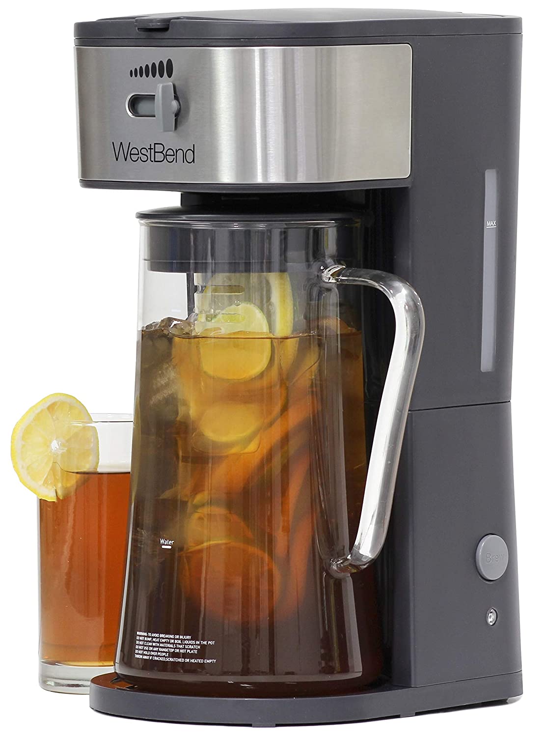 West Bend IT500 Iced Tea Maker or Iced Coffee Maker Includes an Infusion Tube to Customize the Flavor and Features Auto Shut-Off, 2.75 Quart, Black $29.99