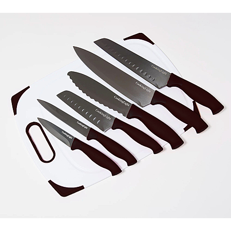 Menards: [Various Colors] Cooking Light 6-Piece Knife Set and Cutting ...