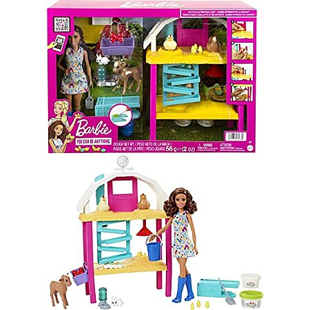 Barbie Doll and Playset with Coop, Animals, Dough, Molds and More ...