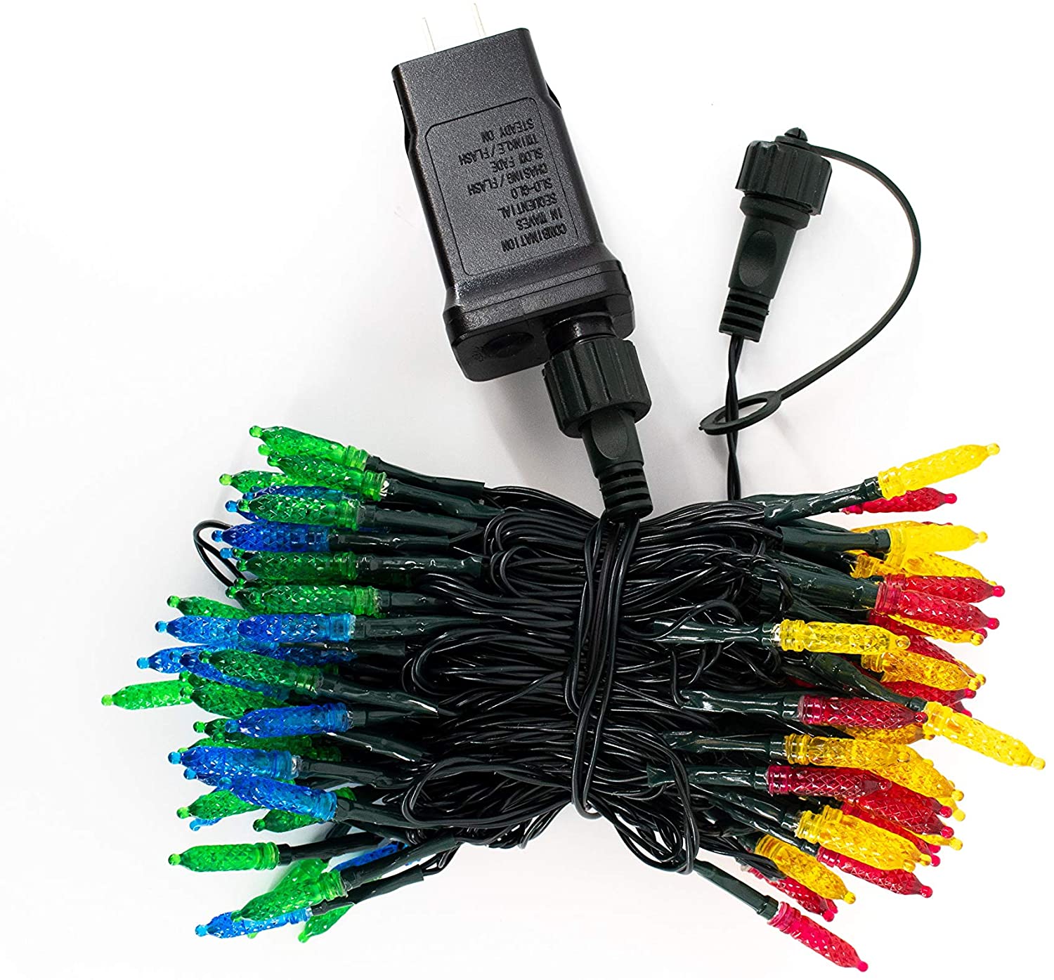 ProductWorks Brilliant Net Mini Faceted Multicolor Cap 150 M5 LED Lights with Green Cord 36ft $3.72 FS w/ Prime