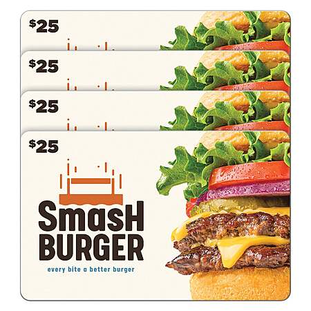 Costco - Smashburger 4x $25 eGift Cards ($100 Value)