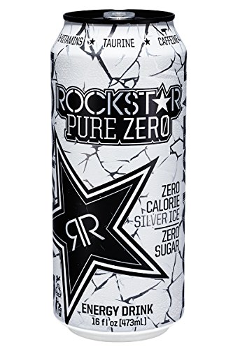 16 oz, Rockstar Energy Drink Pure Zero Energy Drink, Silver Ice, Grape, or Punched, (Pack of 24) - $24 (As Low As $22.80 w/S&S)