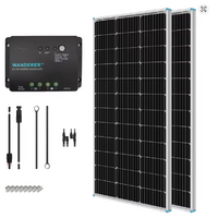 (100W x 2) Renogy 12V Solar Panel Kit w/ 30A PWM Charge Controller