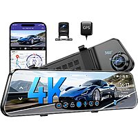 Prime Members: AZDOME PG17 12" Wi-Fi Mirror Dash Cam (4K Front/1080p Rear)