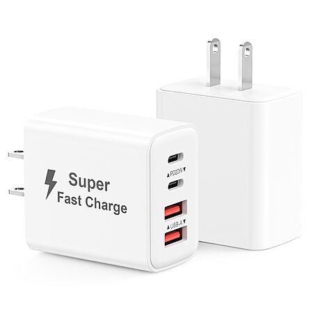 2-Pack 4-Port Matestar USB A / C Wall Charger $7