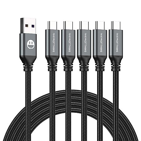 5-Pk 6ft SmallElectric UBS-C to USB-A Nylon Braided Fast Charging Cables $7 @ Amazon