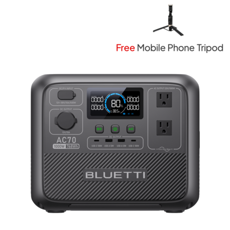 1000W 768Wh BLUETTI AC70 LiFePO4 Solar Portable Power Station $210.35 + Free Shipping