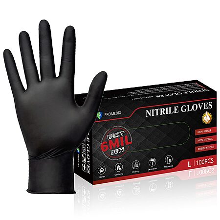 100-ct PROMEDIX P 6-Mil Heavy Duty Nitrile Gloves (S-XX) $9 @ Amazon