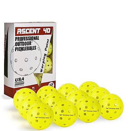 12-Pack Warping Point Outdoor Pickleball Balls $10 @ Amazon