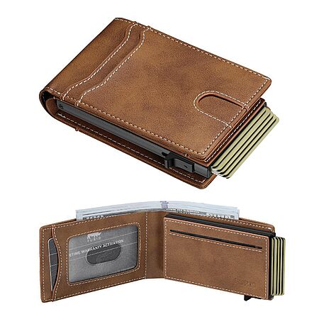 Furid RFID Shield Leather Wallet (Brown) - 2025-08-29