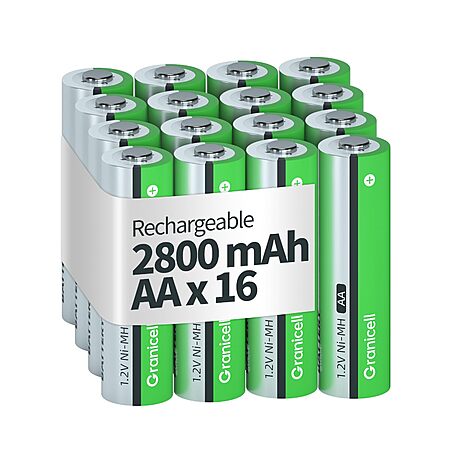 16-Count Granicell 2800 mAh 1.2V AA LSD Rechargeable Batteries $12 @ Amazon w/ S&S