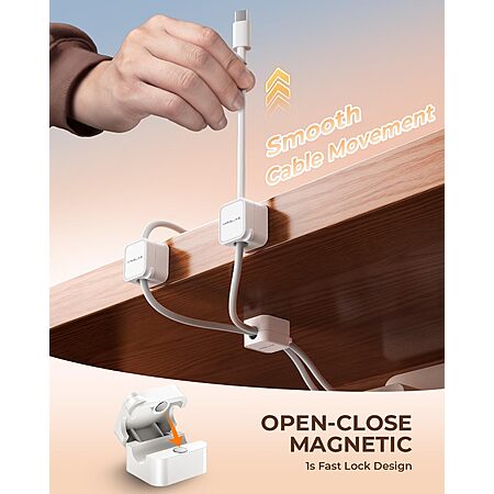 MRGLAS Cord Organizer / Magnetic Cable Clips: $10-ct $4.50, 20-ct $7.50 @ Amazon