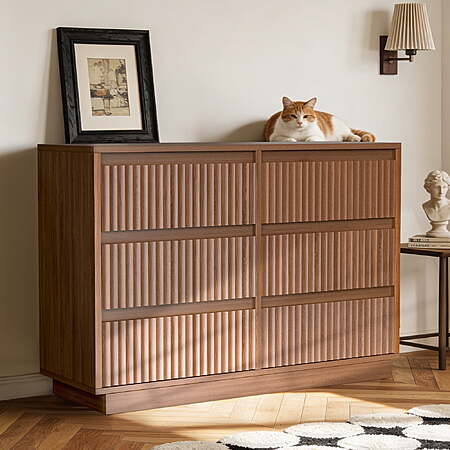 UPGO 44.8''6 Drawer Fluted Dresser $100 + Free S/H
