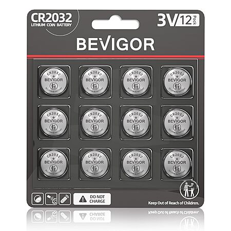 12-Pk BEVIGOR CR2032 Lithium 3V Coin Battery $3