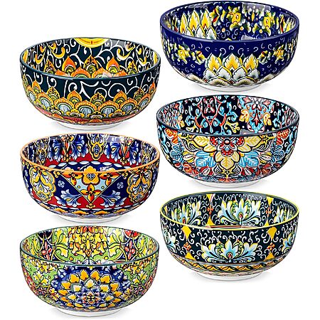 6-Piece 28 Oz. vancasso Bohemian Style Ceramic Soup Bowls $21.70 + Free S/H