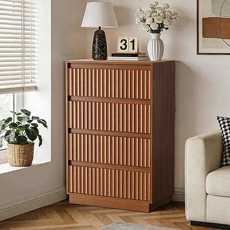 UPGO 42" 5-Drawer Fluted Dresser $90 + Free S/H