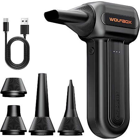 3-Speed Wolfbox MF60 Electric Compressed Air Duster w/ 5 Nozzles $29 + Free S&H $28.99