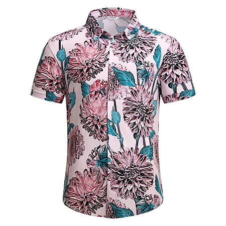 SheLucki Men's Button Down Hawaiian Shirts (various) from