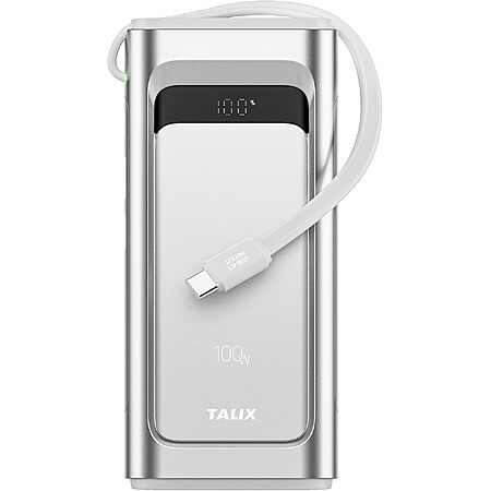 10000mAh TALIX 100W Portable Charger Power Bank w/ Built-In USB-C Cable $17.50