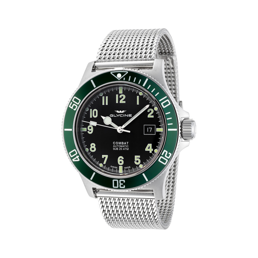Glycine Combat Unisex Automatic Watch on Mesh Bracelet $329 + free s/h