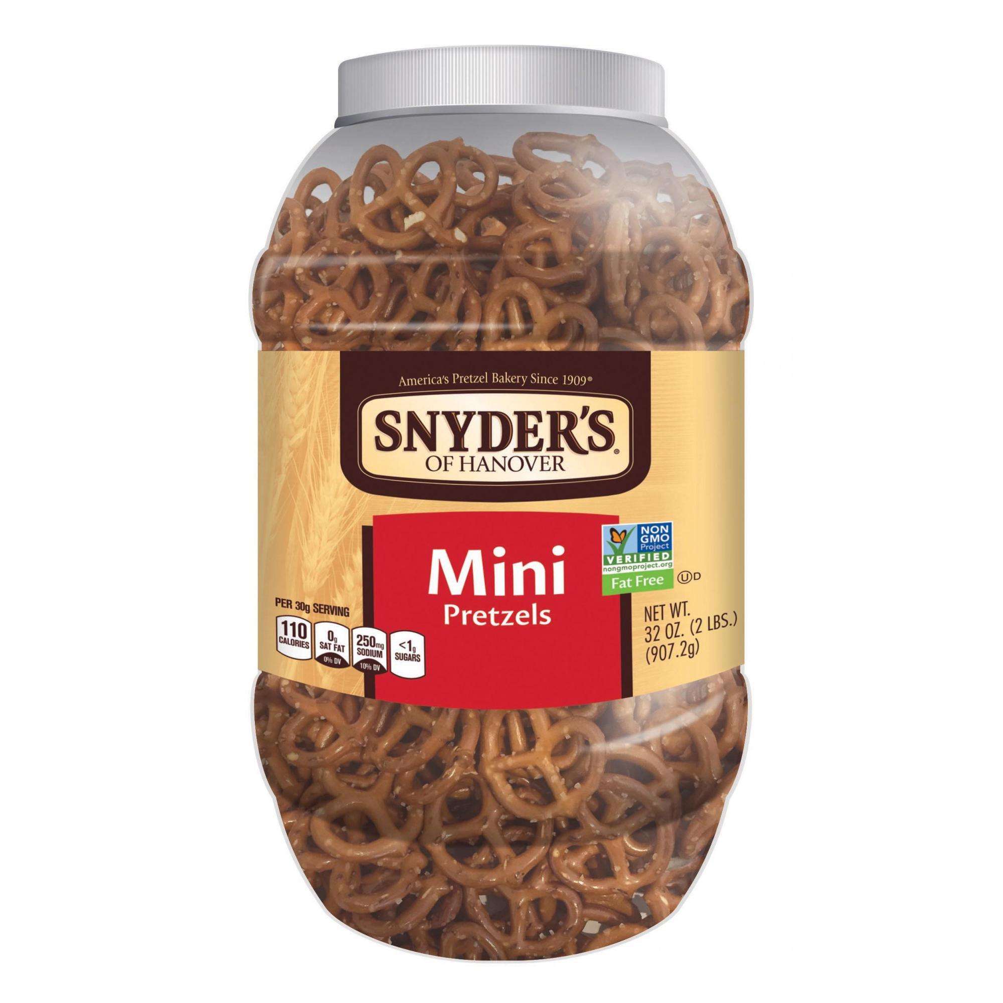 32oz Snyder's of Hanover Mini Canister Pretzels $4, 40oz $5 @ Amazon