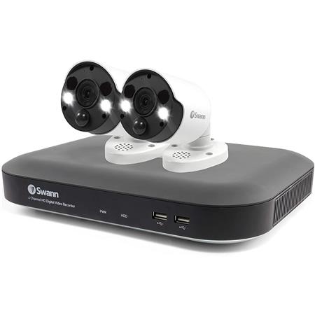 Swann 4-Ch 4K UHD 1TB Security System w/ 2x PRO-4KMSFB 4K 8MP Thermal Sensing Spotlight Bullet Cameras $190 + free s/h