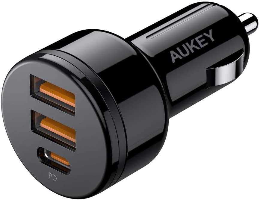 Amazon Prime: Aukey36W 3-Port Fast Car Charger w/ PD & QC 3.0 $11.33 + free s/h