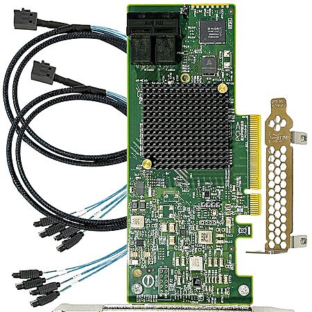 SAS HBA Card Compatible with LSI 9300-8i IT Mode 8-Port with SATA Cables