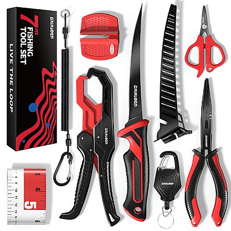 Gaialoop Fishing Tool Kit, 7-Piece Fillet Knife, Pliers, Scissors & Gripper $ 14.98 @Amazon
