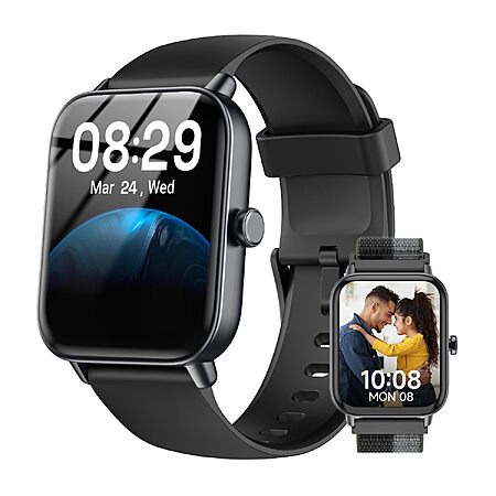 Quican 1.85" Smart Watches for Men Android & iPhone, Alexa Built-in Smartwatches for Men and Women