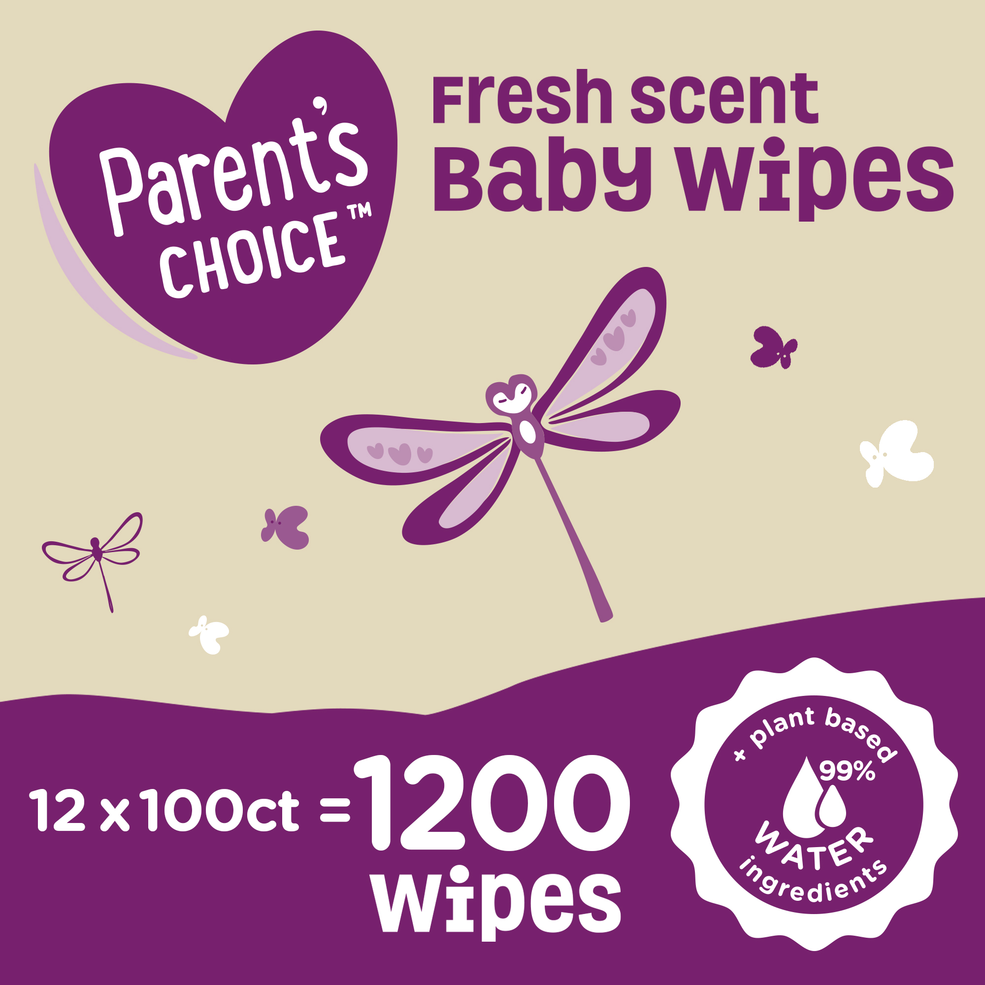 1,200-Ct Parent's Choice Baby Wipes,(various) $18.48 F/S at $35