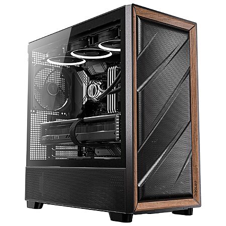 Antec Flux Wood Mid-Tower E-ATX PC Case w/ 5 PWM Fans (Black) $80 + Free S&H
