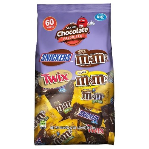 33.9oz MARS Chocolate Favorites Fun Size Candy Bars (60-Piece Bag Variety Mix) $6.02 @Amazon