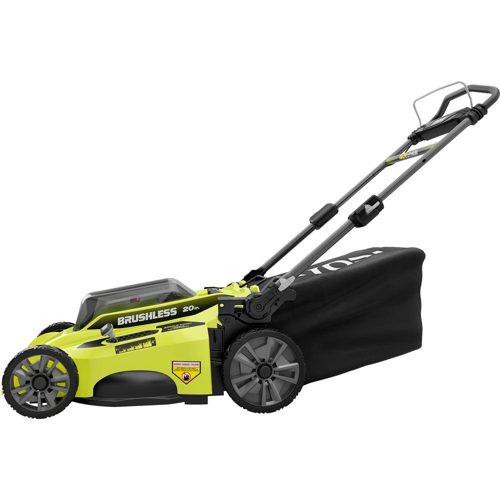 RYOBI 40V Brushless 20 in. Cordless Battery Walk Behind Push Lawn Mower with 6.0 Ah Battery and Charger RY401110 Y 250 at Home Depot