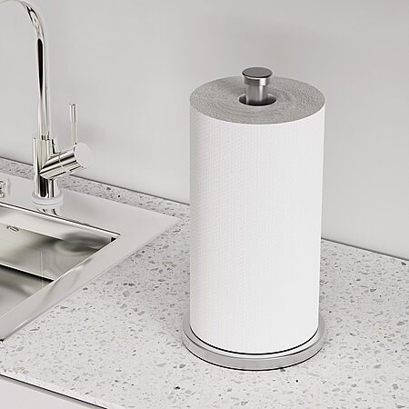 VEHHE Paper Towel Holder Countertop Stainless Steel Paper Towel Holder for Kitchen Bathroom (Silver) $10.99