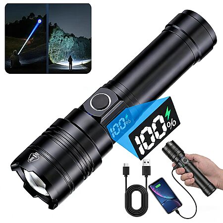 H HNMA HN LCD Digital Display Rechargeable Flashlight $8.6 After Code
