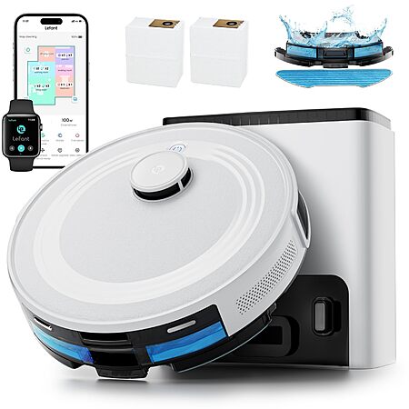 Lefant M2 Plus Robot Vacuum and Mop, 75-Day Self-Emptying, 6000Pa Suction $120 + Free Shipping