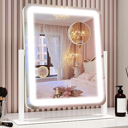 Prime: ROLOVE Vanity Mirror with Lights 12.6"x15" LED Makeup Mirror with Lights Smart Touch Control 3 Color Dimmable White $23.09 + Free Shipping