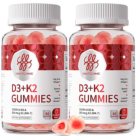 iMATCHME Vitamin D3 K2 Gummies (Pack of 2) $13.99 + Free Shipping