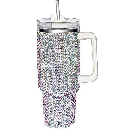 HWISDMIG 40oz Tumbler with Handle and Straw Bling Cups $17 + Free Shipping
