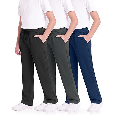 BOOJO 3 Pack Boys Sweatpants with Pockets Athletic Mesh Track Pants