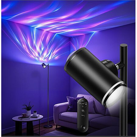 Uplighter Floor Lamp with RGBIC Ripple Effect Projector