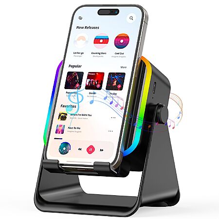 XCBUQA Wireless Induction & Bluetooth Speaker with Phone Stand $11.99 + Free Shipping