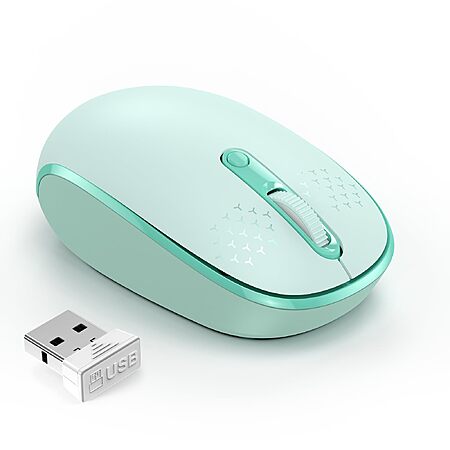 TECKNET 2.4 GHz Quiet Wireless Mouse, 3 DPI Settings, Mint Green $4.99 ...