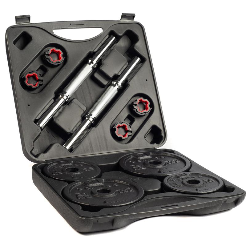 Decathlon Domyos Adjustable Dumbbell Pair - 44lb/20kg Total Weight - $70 + FS $69.99
